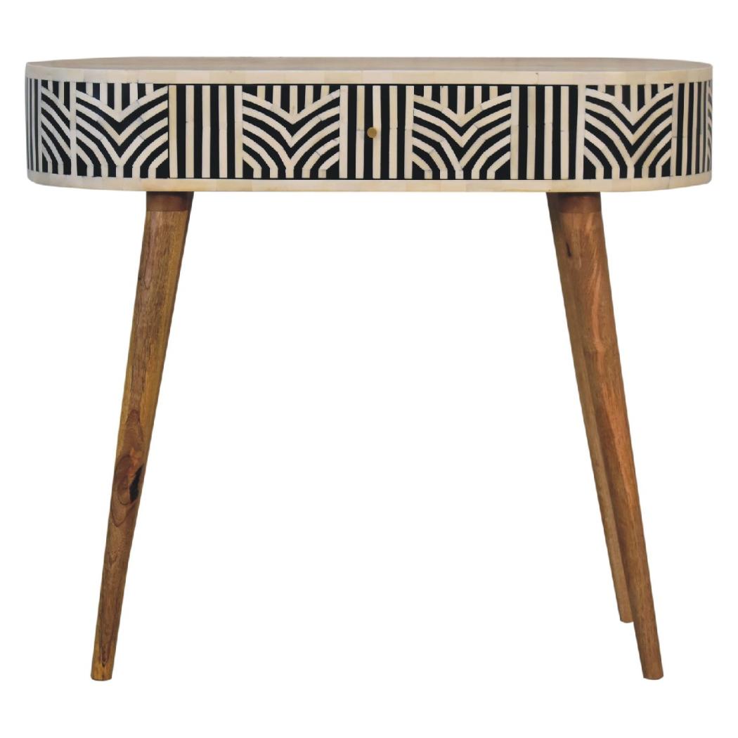 Edessa Bone Inlay Console Table | Artisan Bone Inlay | Natural Inlay Finish | Artisan Inlay Detail