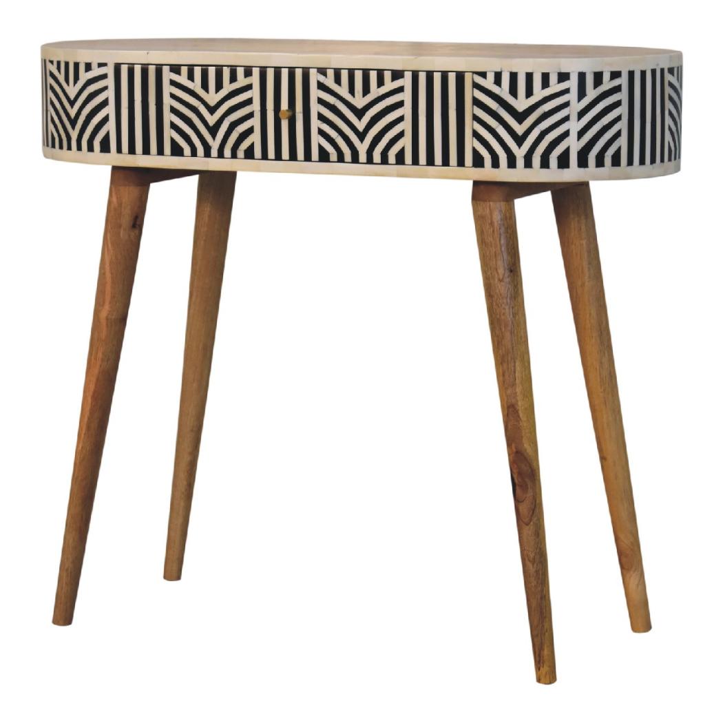 Edessa Bone Inlay Console Table | Artisan Bone Inlay | Natural Inlay Finish | Artisan Inlay Detail