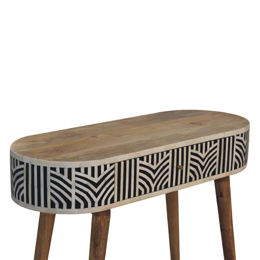 Edessa Bone Inlay Console Table | Artisan Bone Inlay | Natural Inlay Finish | Artisan Inlay Detail