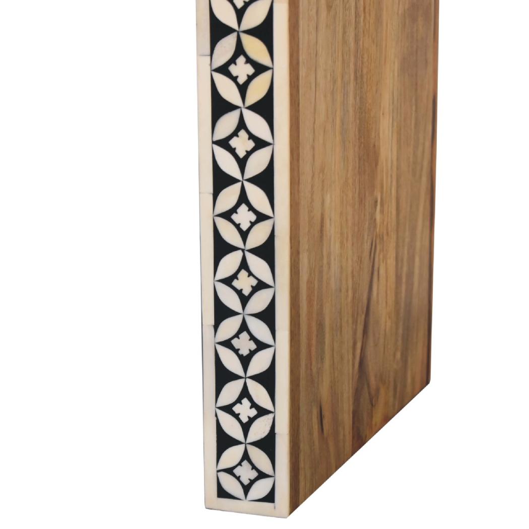 Edessa Bone Inlay End Table | Artisan Bone Inlay | Natural Inlay Finish | Artisan Inlay Detail