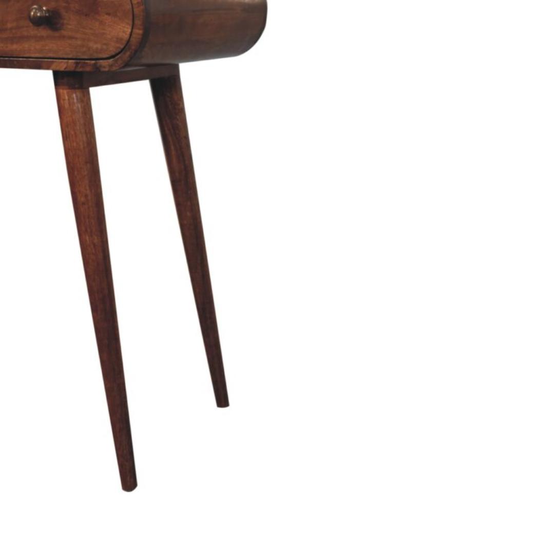 Elara Dressing Table | Solid Mango Wood | Honey Caramel Finish | 3 Drawers with Fold-Up Mirror