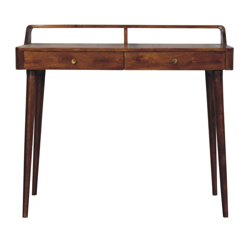 Elevated Chestnut Console Table | Solid Mango Wood | Hallway Table
