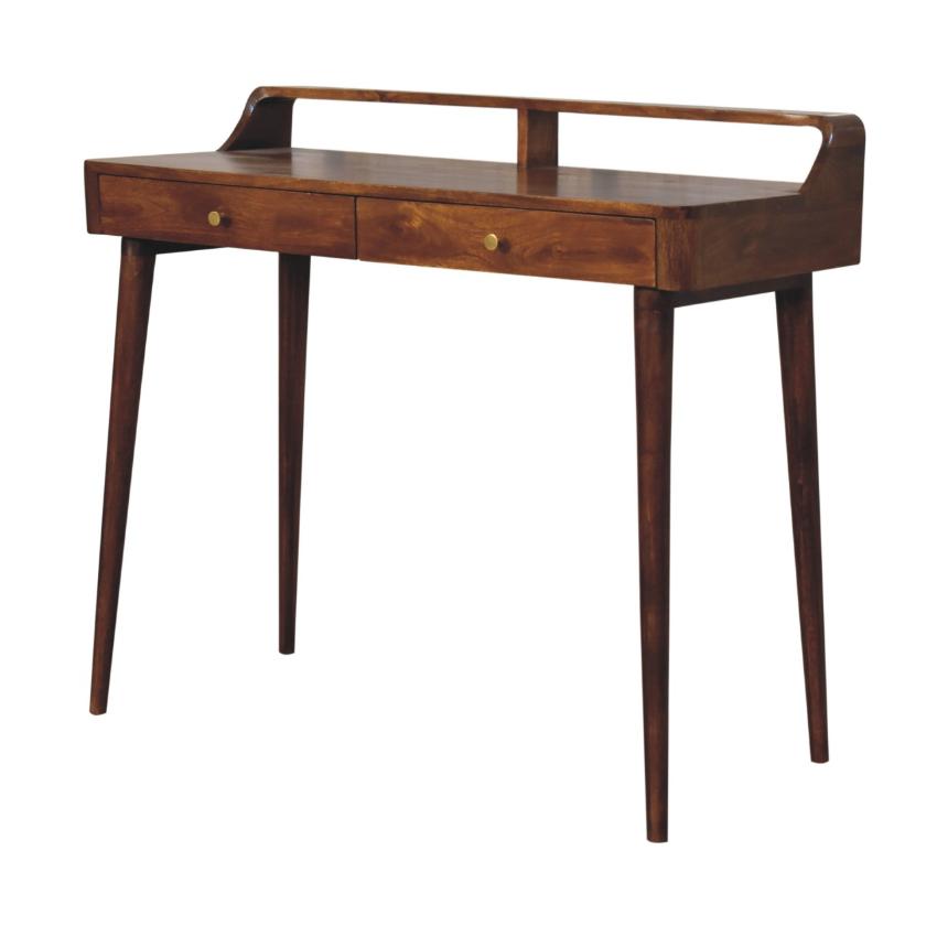 Elevated Chestnut Console Table | Solid Mango Wood | Hallway Table
