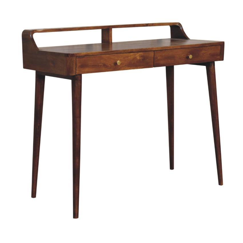 Elevated Chestnut Console Table | Solid Mango Wood | Hallway Table