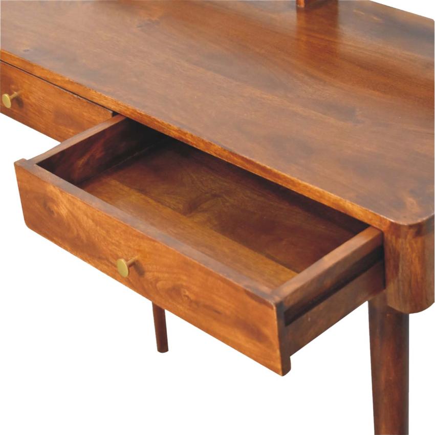 Elevated Chestnut Console Table | Solid Mango Wood | Hallway Table