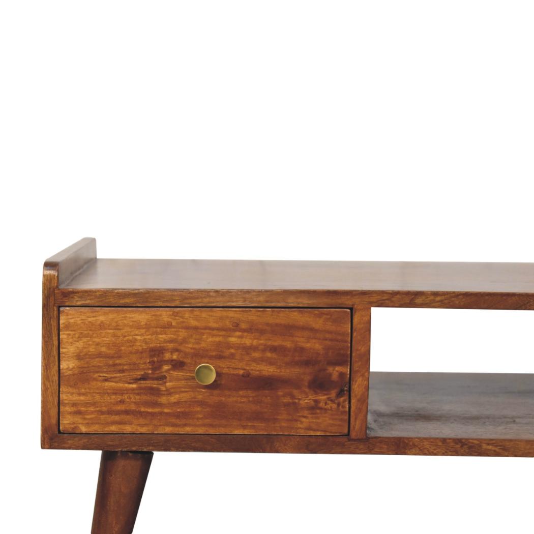 Elevated Coffee Table | Chestnut Finish | Raised Contemporary Design
