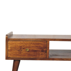 Elevated Coffee Table | Chestnut Finish | Raised Contemporary Design