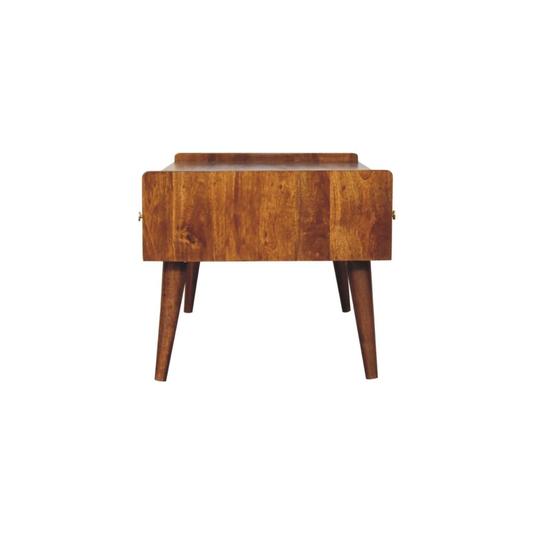 Elevated Coffee Table | Chestnut Finish | Raised Contemporary Design