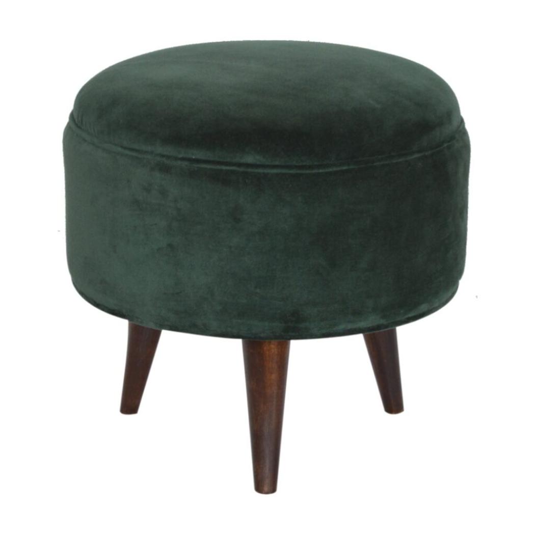 Emerald Green Velvet Nordic Stool | Distinctive Detail | Versatile Home Furniture
