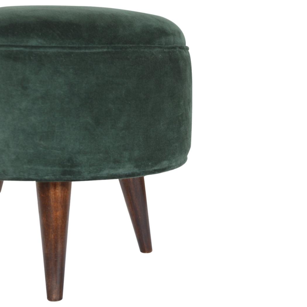 Emerald Green Velvet Nordic Stool | Distinctive Detail | Versatile Home Furniture