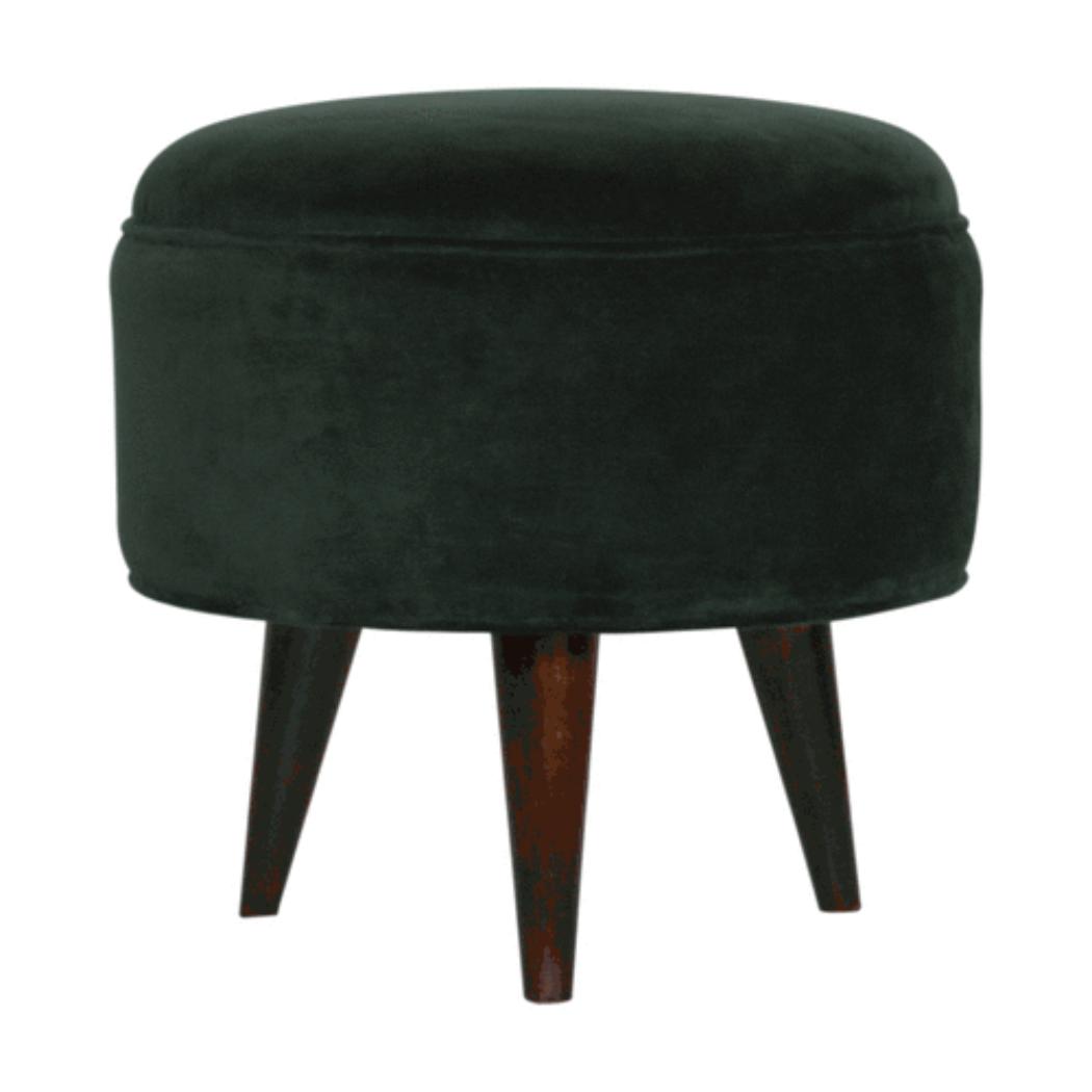 Emerald Green Velvet Nordic Stool | Distinctive Detail | Versatile Home Furniture