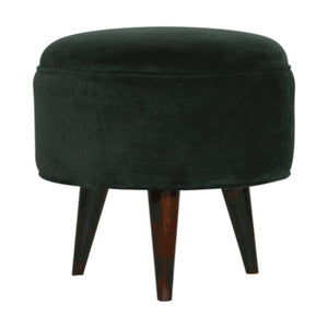 Emerald Green Velvet Nordic Stool | Distinctive Detail | Versatile Home Furniture