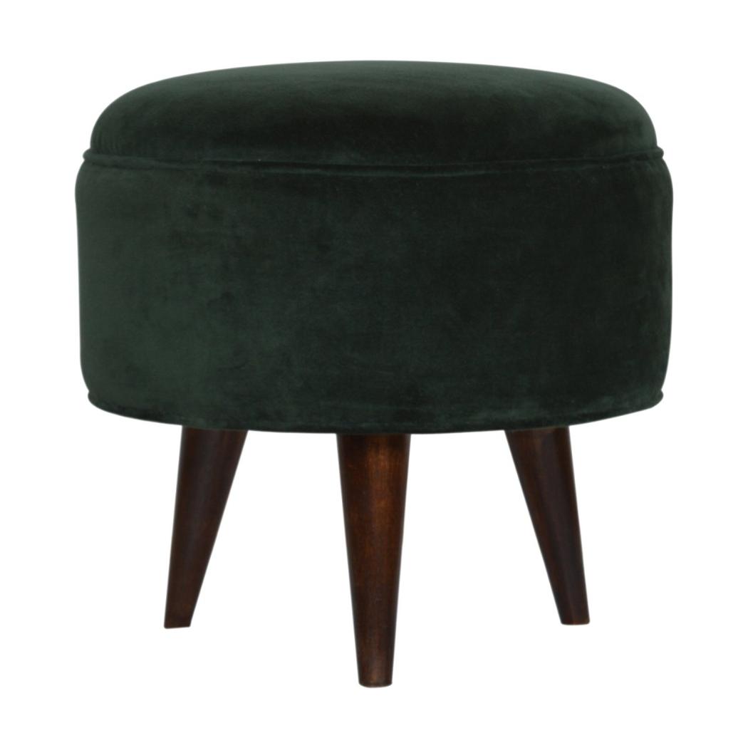 Emerald Green Velvet Nordic Stool | Distinctive Detail | Versatile Home Furniture