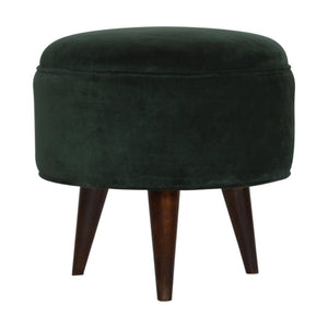 Emerald Green Velvet Nordic Stool | Distinctive Detail | Versatile Home Furniture