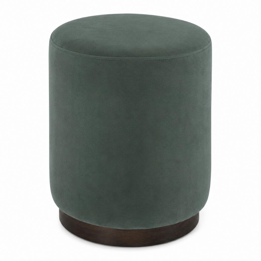 Emerald Upholstered Footstool | Solid Mango Wood Base | Compact Accent Seating