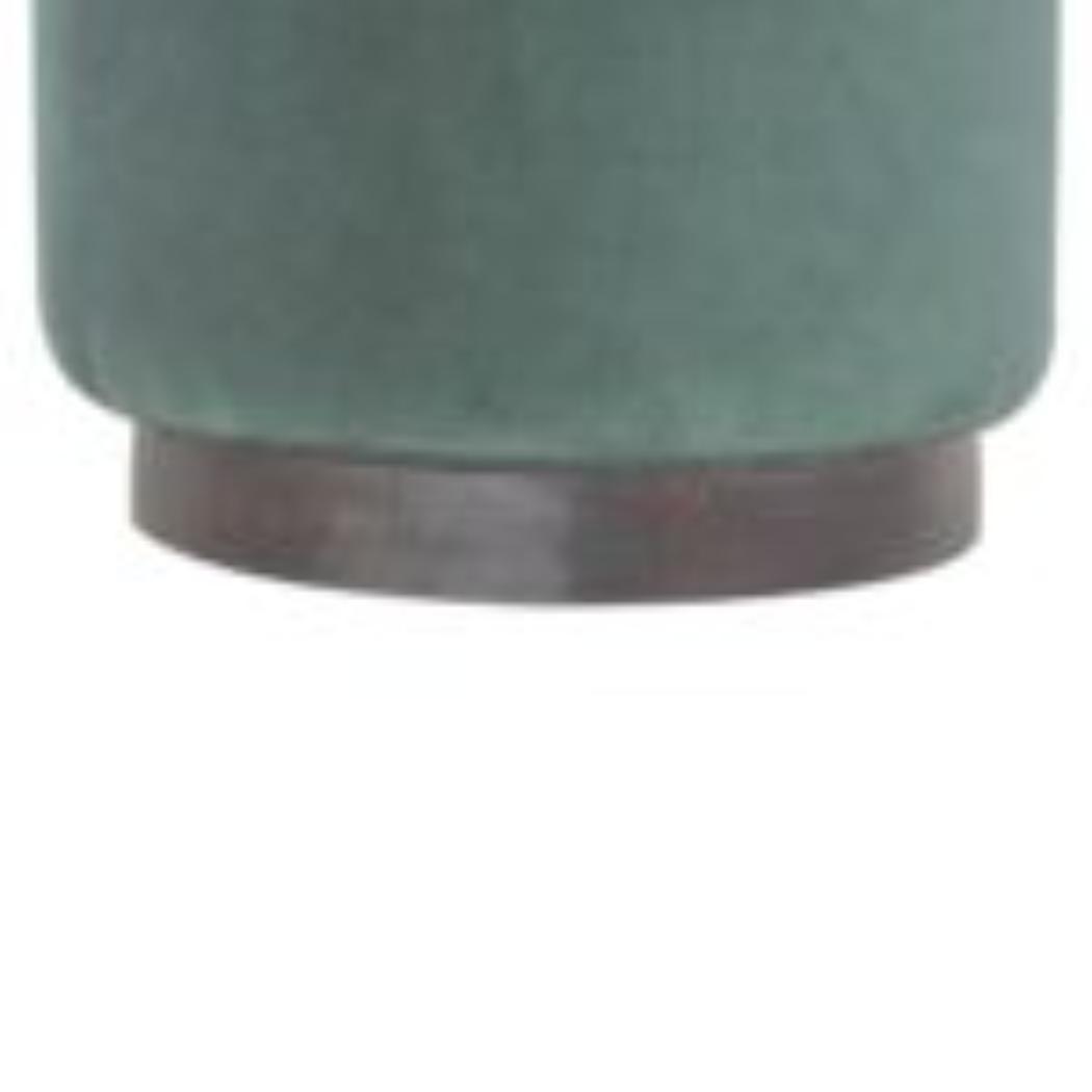 Emerald Upholstered Footstool | Solid Mango Wood Base | Compact Accent Seating