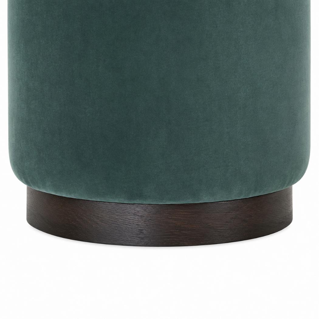 Emerald Upholstered Footstool | Solid Mango Wood Base | Compact Accent Seating