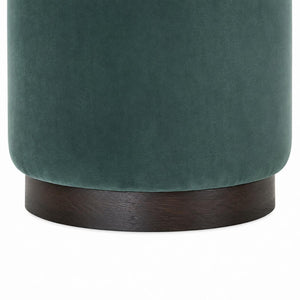 Emerald Upholstered Footstool | Solid Mango Wood Base | Compact Accent Seating