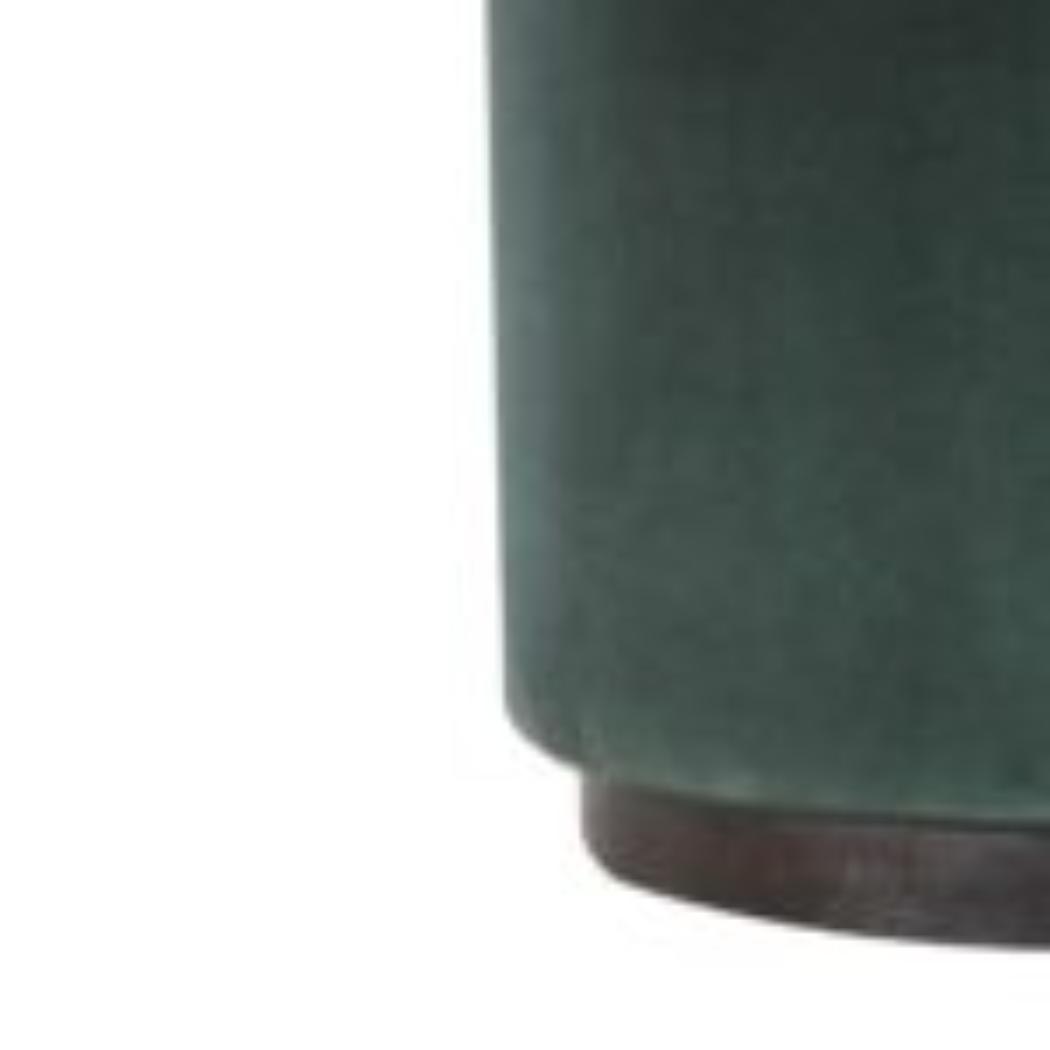 Emerald Upholstered Footstool | Solid Mango Wood Base | Compact Accent Seating