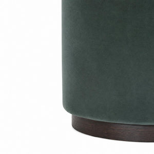 Emerald Upholstered Footstool | Solid Mango Wood Base | Compact Accent Seating