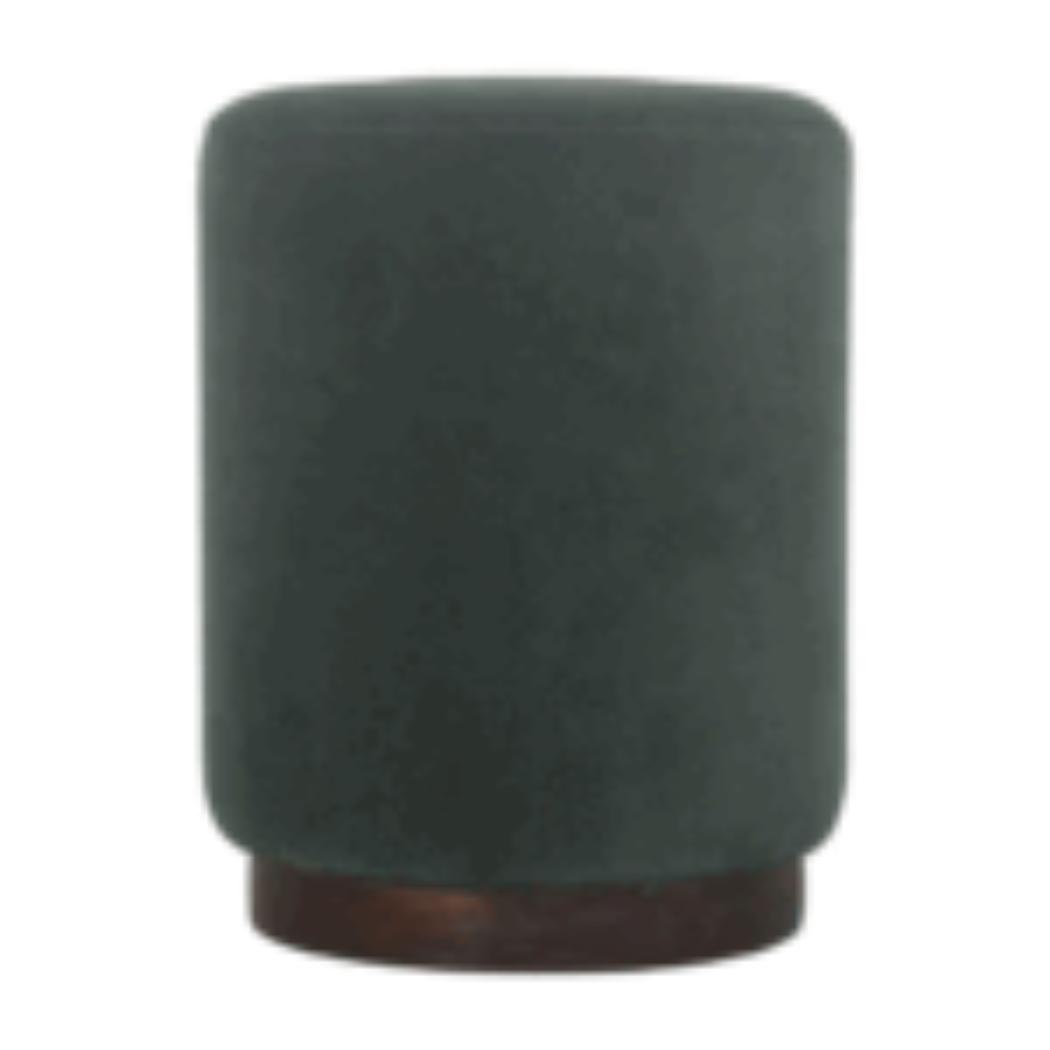 Emerald Upholstered Footstool | Solid Mango Wood Base | Compact Accent Seating