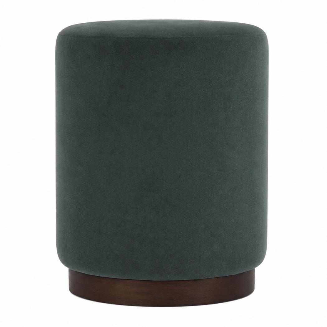 Emerald Upholstered Footstool | Solid Mango Wood Base | Compact Accent Seating