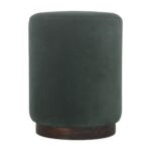 Emerald Upholstered Footstool | Solid Mango Wood Base | Compact Accent Seating
