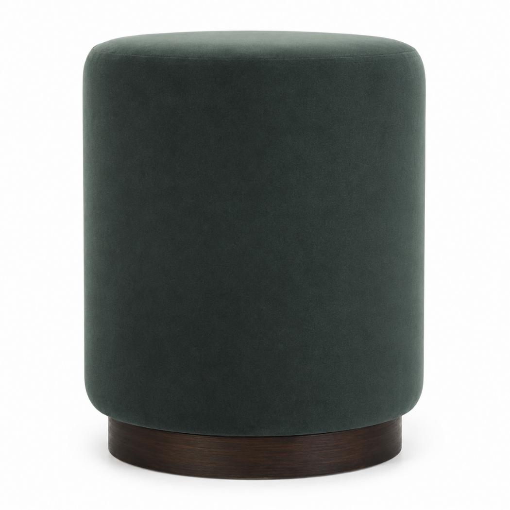 Emerald Upholstered Footstool | Solid Mango Wood Base | Compact Accent Seating