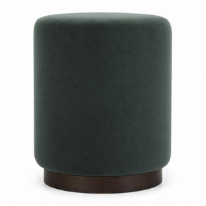 Emerald Upholstered Footstool | Solid Mango Wood Base | Compact Accent Seating