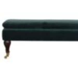 Emerald Velvet Castor Bench | Solid Mango Wood | Button Tufted Upholstery | Classic Seating