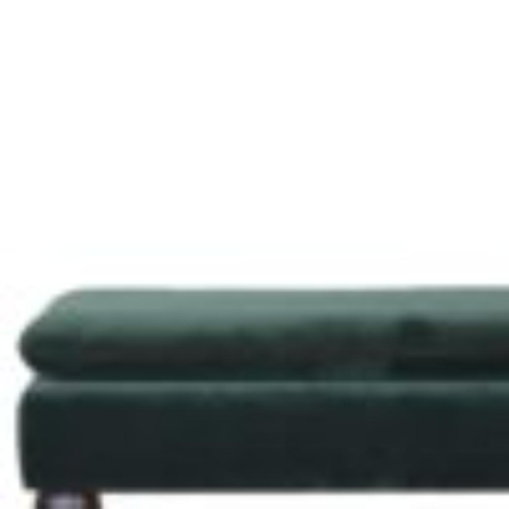 Emerald Velvet Castor Bench | Solid Mango Wood | Button Tufted Upholstery | Classic Seating