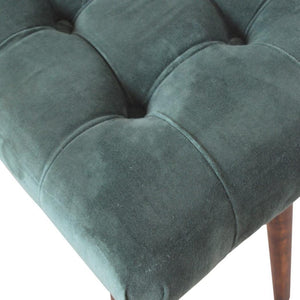 Emerald Velvet Curved Bench | Upholstered Accent Seat | Bedroom & Hallway