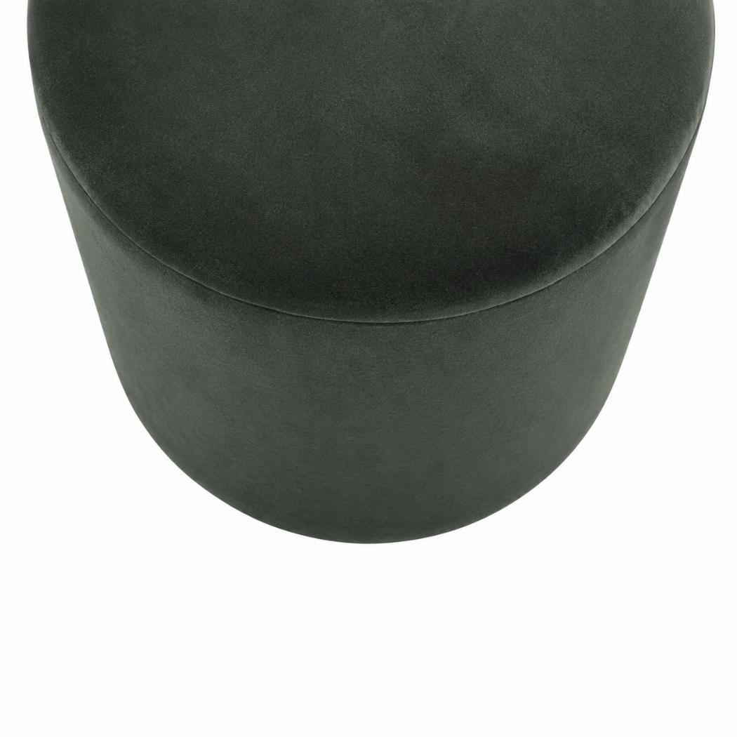 Emerald Velvet Footstool | Gold Metal Base | Compact Accent Seating