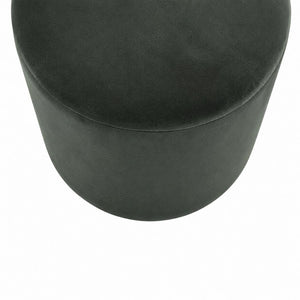 Emerald Velvet Footstool | Gold Metal Base | Compact Accent Seating