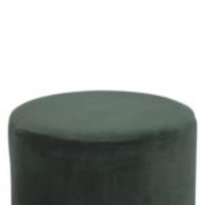 Emerald Velvet Footstool | Gold Metal Base | Compact Accent Seating