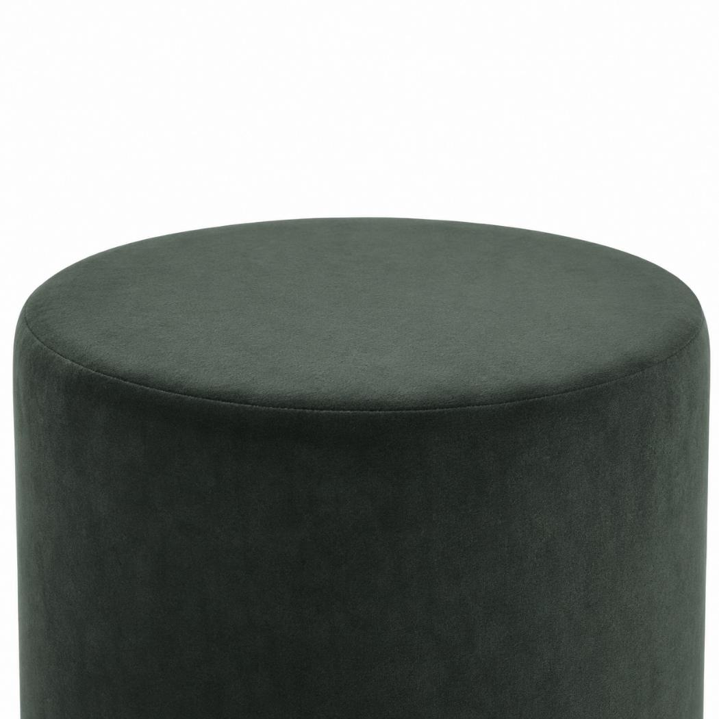 Emerald Velvet Footstool | Gold Metal Base | Compact Accent Seating