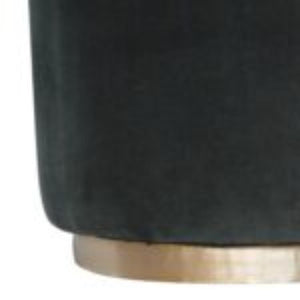 Emerald Velvet Footstool | Gold Metal Base | Compact Accent Seating