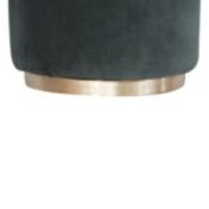 Emerald Velvet Footstool | Gold Metal Base | Compact Accent Seating