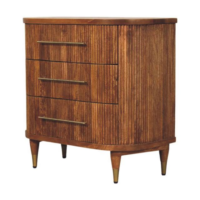Emerson Ribbed 4 Drawer Chest | Wooden Bedroom Storage | Textured Chest of Drawers
