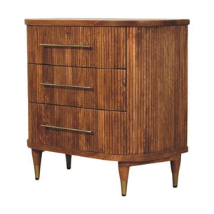 Emerson Ribbed 4 Drawer Chest | Wooden Bedroom Storage | Textured Chest of Drawers