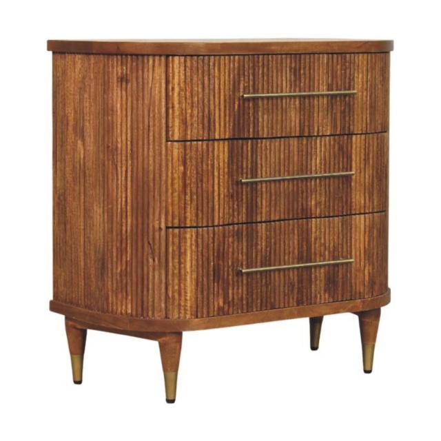 Emerson Ribbed 4 Drawer Chest | Wooden Bedroom Storage | Textured Chest of Drawers