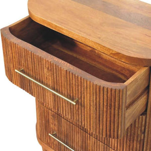 Emerson Ribbed 4 Drawer Chest | Wooden Bedroom Storage | Textured Chest of Drawers