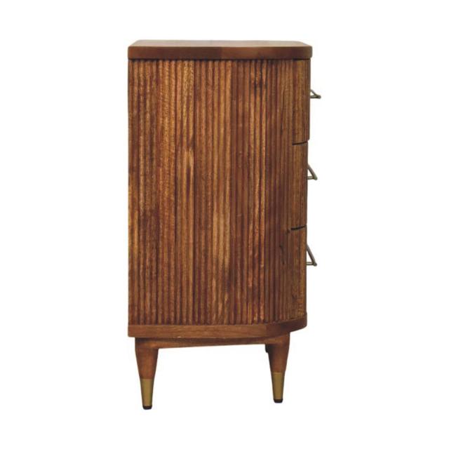 Emerson Ribbed 4 Drawer Chest | Wooden Bedroom Storage | Textured Chest of Drawers