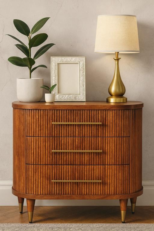 Emerson Ribbed 4 Drawer Chest | Wooden Bedroom Storage | Textured Chest of Drawers