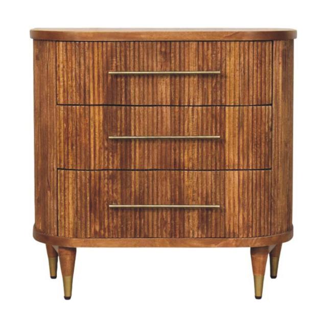 Emerson Ribbed 4 Drawer Chest | Wooden Bedroom Storage | Textured Chest of Drawers
