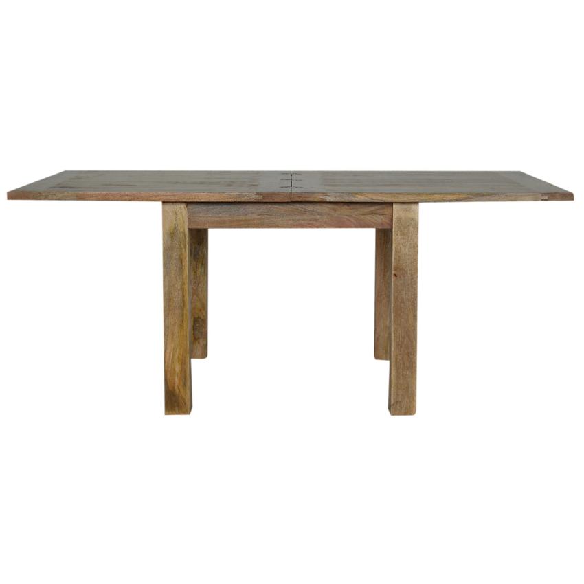 Extendable Butterfly Dining Table | Solid Mango Wood | Oak Finish | 4 to 6 Seat Dining Table