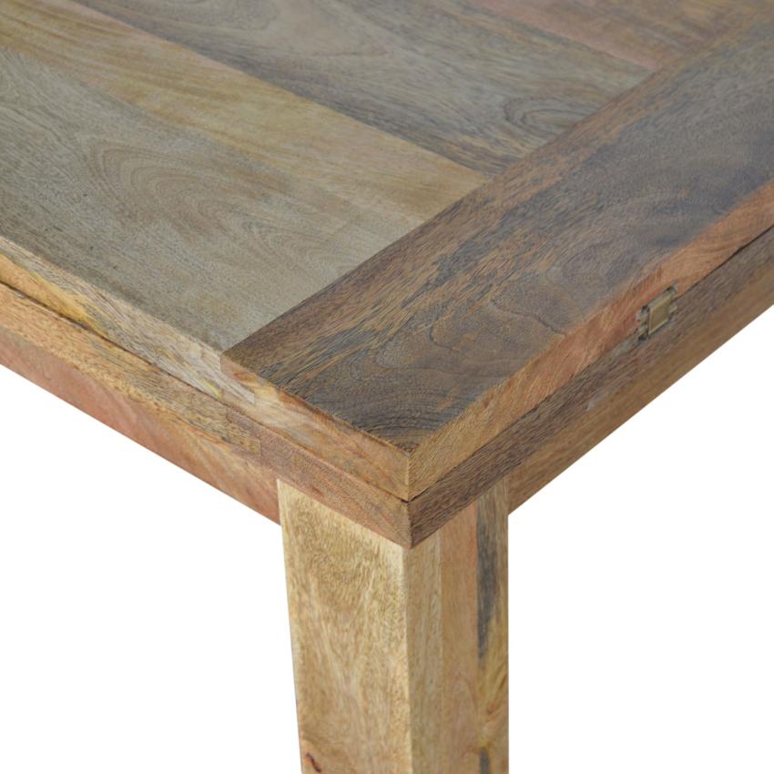 Extendable Butterfly Dining Table | Solid Mango Wood | Oak Finish | 4 to 6 Seat Dining Table