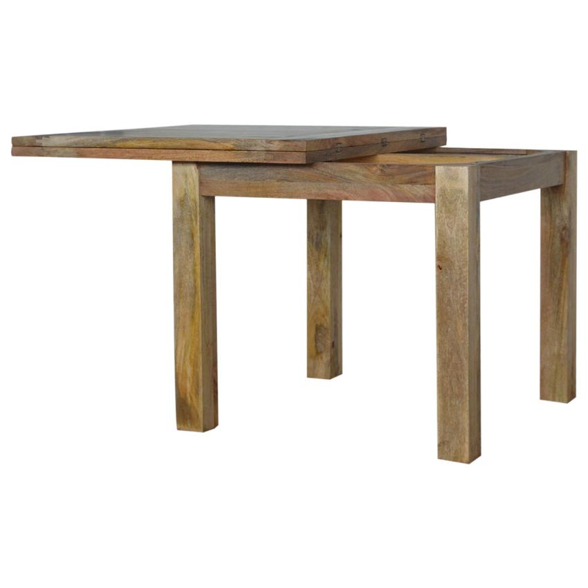 Extendable Butterfly Dining Table | Solid Mango Wood | Oak Finish | 4 to 6 Seat Dining Table
