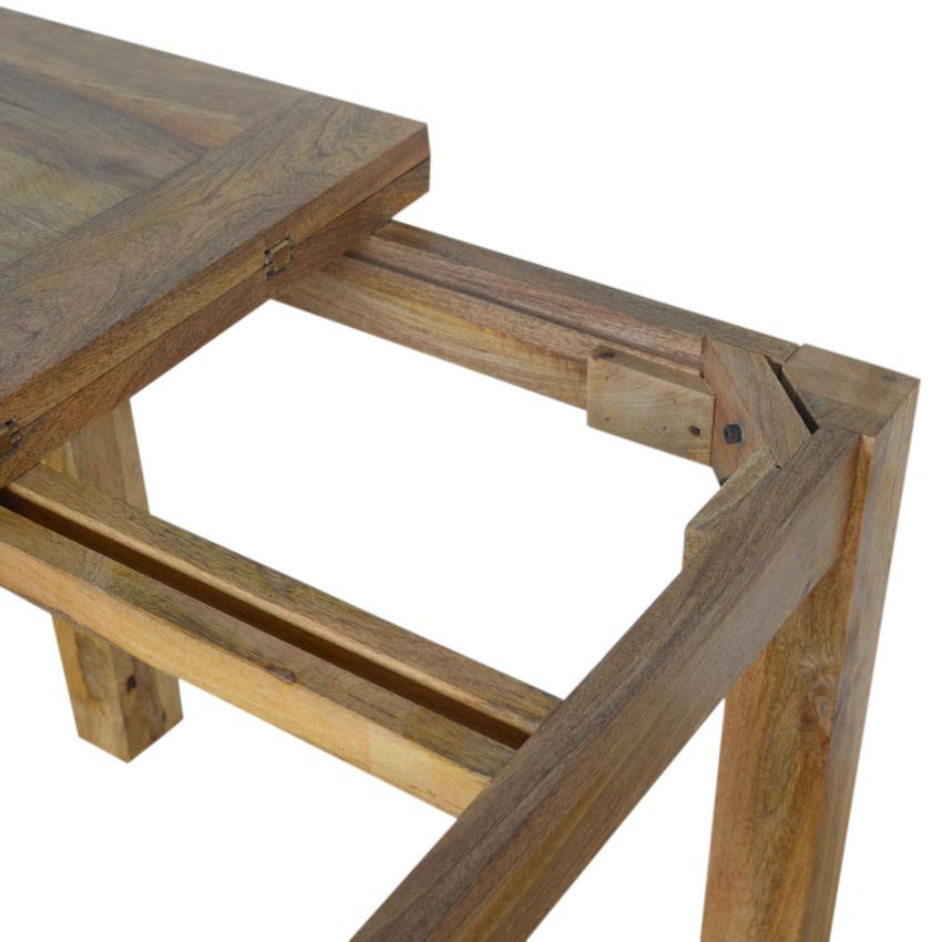 Extendable Butterfly Dining Table | Solid Mango Wood | Oak Finish | 4 to 6 Seat Dining Table