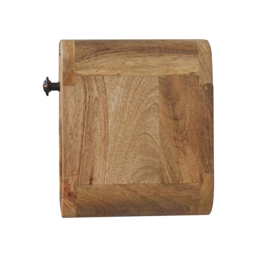 Extra Mini Curved Oak-Inspired Bedside | Solid Mango Wood | Open Slot